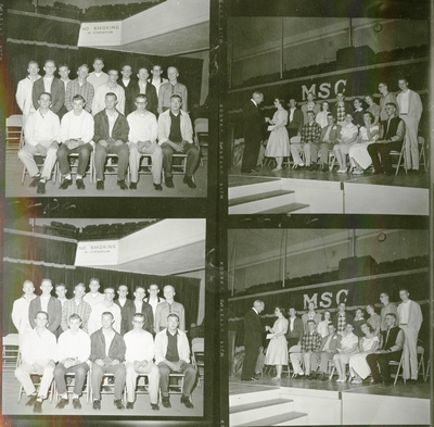 Series of four photos of students receiving awards during High School Week