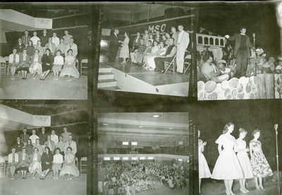 A series of six photos of performances during High School Week