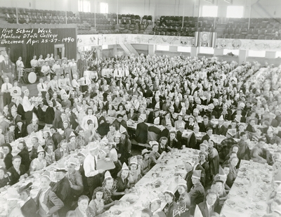 High School Week barbeque in Romney Gym.