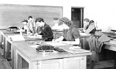 Students working at desks during High School Week