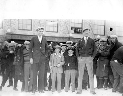 Group of young boys and men during the Vocational Conference, 1923