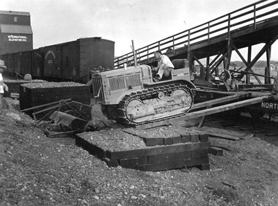A man testing machinery at the Better Farming Special.