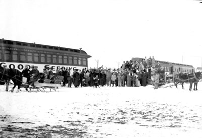 Better Farming Special train at a siding in the snow