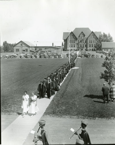 Graduates at the Commencement procession, 1934