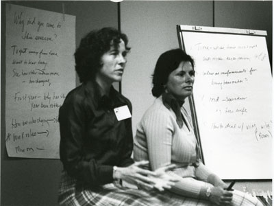 Two leaders at the Women Aware Conference