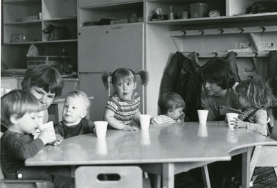 Snack time for the kids at the Women Aware Conference
