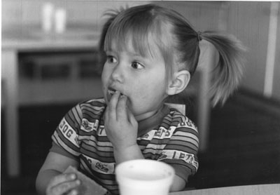 Little girl at the Women Aware Conference