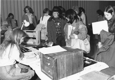 Women signing up for classes at the Women Aware Conference