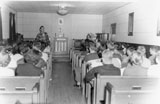 Students attending church at Rock Haven Presbyterian Camp during Religious Emphasis Week, 1952