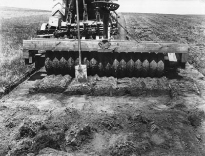 Rolling out a new field, part of the M.L. Wilson flax series, 1912