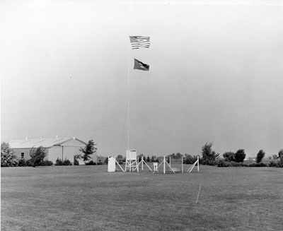 Flag pole at the Sidney experiment station.