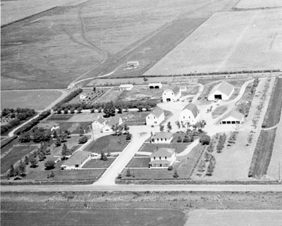Aerial photo of the Moccasin experiment station