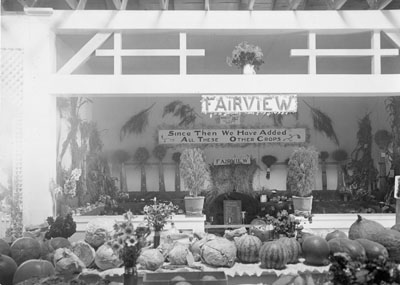 Fairview, MT exhibit at the County Fair, 1930