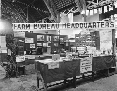 Farm bureau headquarters booth at the County Fair.