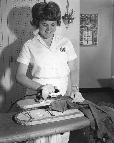 Barbara Day from Billings, MT shows her blouse pressing technique for 4-H.