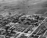 Aerial view of campus taken from the northwest, 1954