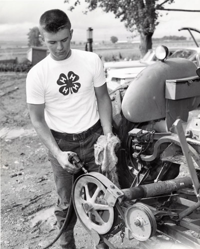 Charles Heyn from Billings, Montana maintains his Tractor Before Work
