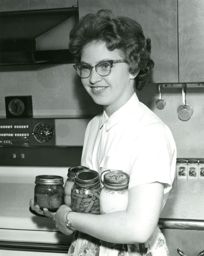 Janet Creek from Billings, Montana, Show Food she has Preserved with Canning
