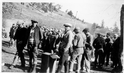 Students preparing whitewash for "M" Day