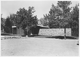 Parking lot view of Danforth Chapel