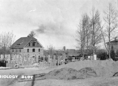 Biology Building, Lewis Hall under construction