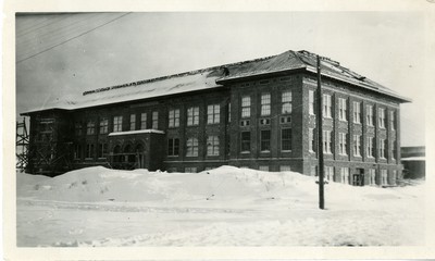 Roberts Hall Under Construction in Winter