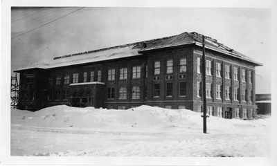 Roberts Hall Under Construction in Winter
