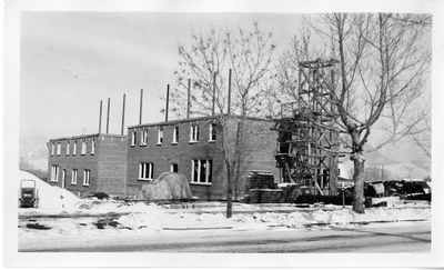 Roberts Hall Under Construction in Winter