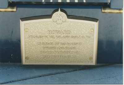 Howard Family Bench on Centennial Mall close-up