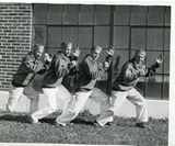 Group of male cheer leaders