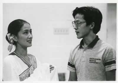Two foreign students talking