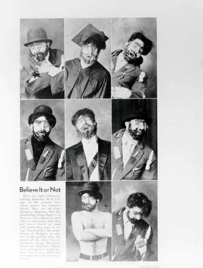 Student masquerading as Clarence Mjork, 1933