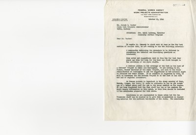 America Eats - Correspondence - Mr. Kiplinger to Mr. Parker