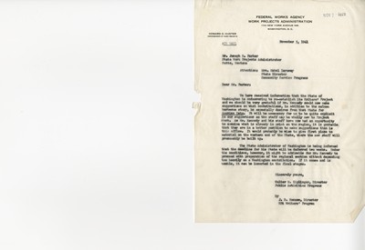 America Eats - Correspondence - Director of Public Activities Programs to State Work Projects Administrator Nov. 26 1941