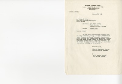 America Eats - Correspondence - Director of Public Activities Programs to State Work Projects Administrator Dec. 16 1941