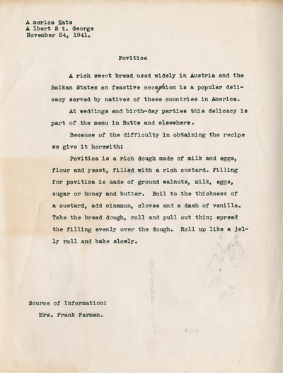 America Eats - Rejected Materials - Povitica