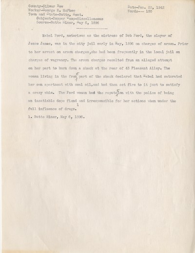 America Eats - Copper Camp Miscellaneous - George R. McPhee - Mabel Ford