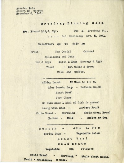 America Eats - General Essays - Broadway Dinning Room