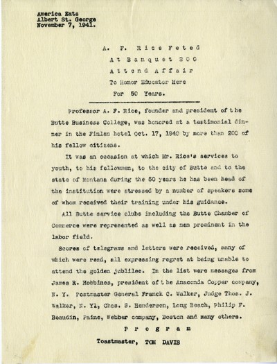 America Eats - General Essays - A.F. Rice