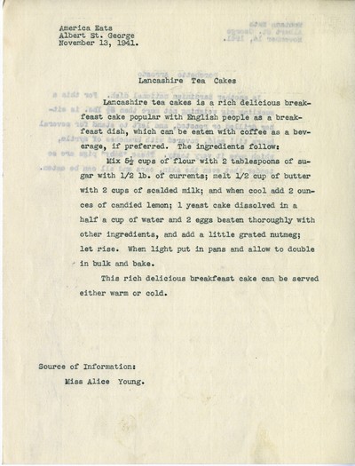 America Eats - General Essays - Lancashire Tea Cakes