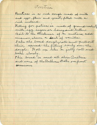 America Eats - General Essays - Povitica - Handwritten