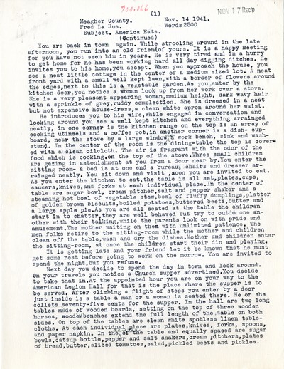 America Eats - Rejected Field Materials - Fred LaRue - A Scottish Party (Continued)