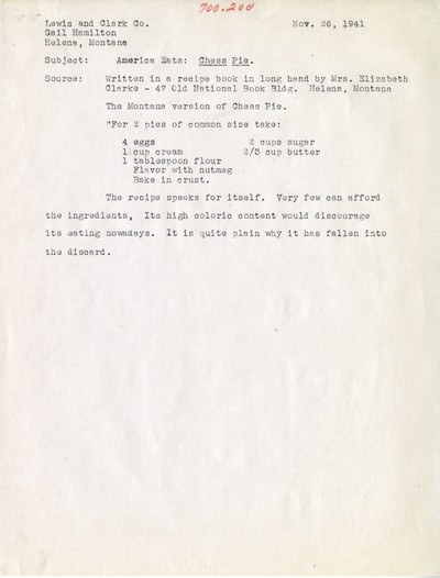 America Eats - Lewis and Clark County - Gail Hamilton - Country Dance and Midnight Lunch - Typed