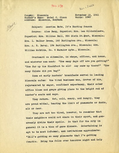 America Eats - Missoula County - Mabel C. Olson - It