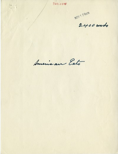 America Eats - Ravalli County - Allis B. Stuart - Handwritten