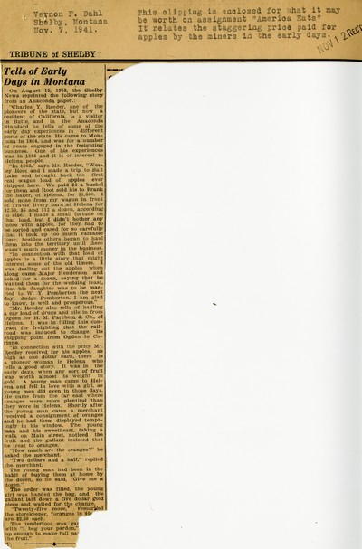 America Eats - Toole County - Vernon Dahl - The Roundup Picnic