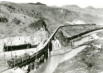 Two Ore Trains Traveling Through Missoula Montana