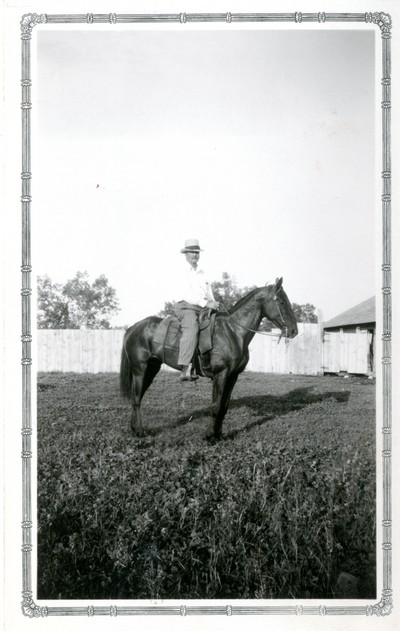 John H. Bowdens of McCone County, Montana on Horseback