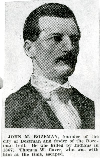 Newspaper Clipping Portrait of John M. Bozeman