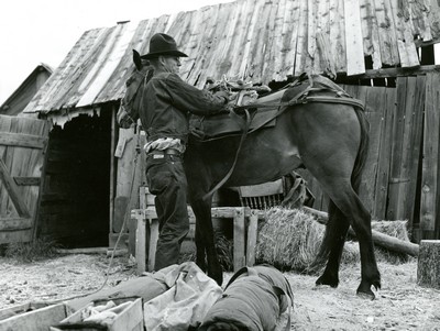 Walter Latta - Packing a Horse, Bozeman Montana July 1939